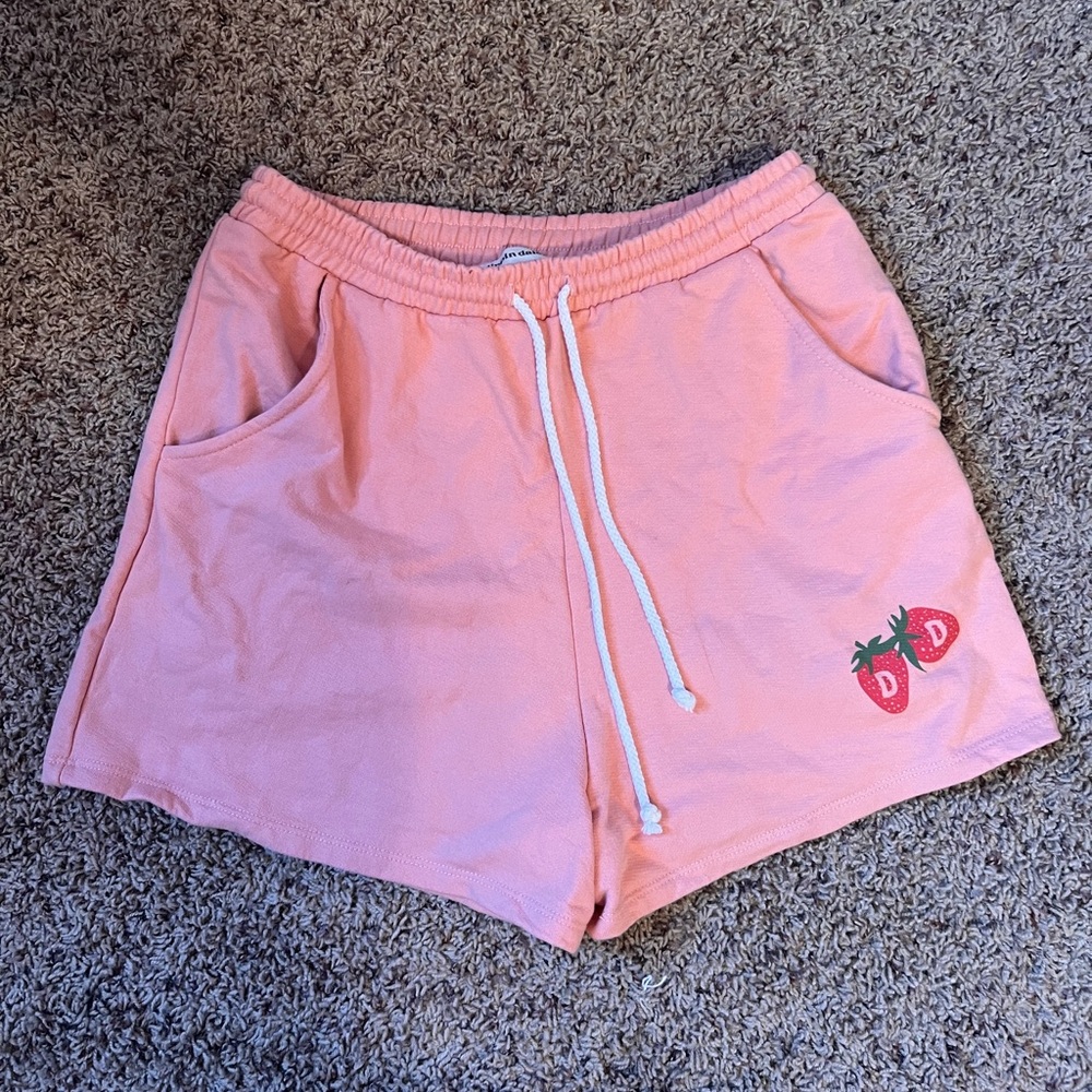 Dippin Daisys strawberry pink lounge shorts